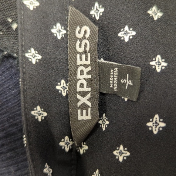 Express Motif Print Tunic Dress Black White S Business casual basic bohemian - Picture 4 of 5